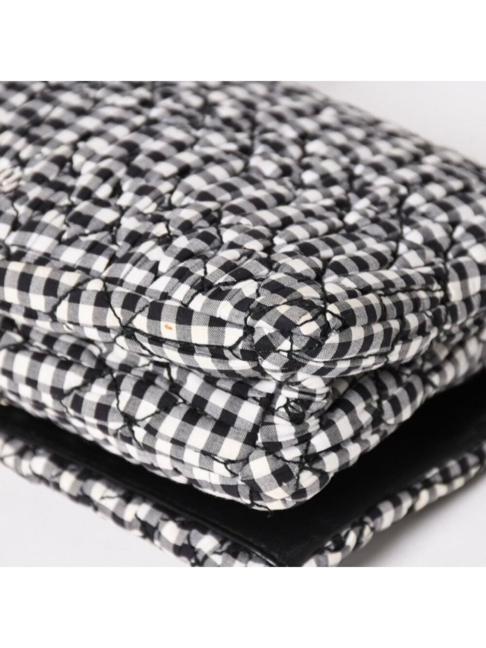 Miu Miu Matelasse Bijou Chain Shoulder Bag Gingham Check Rhinestone - Picture 13 of 16